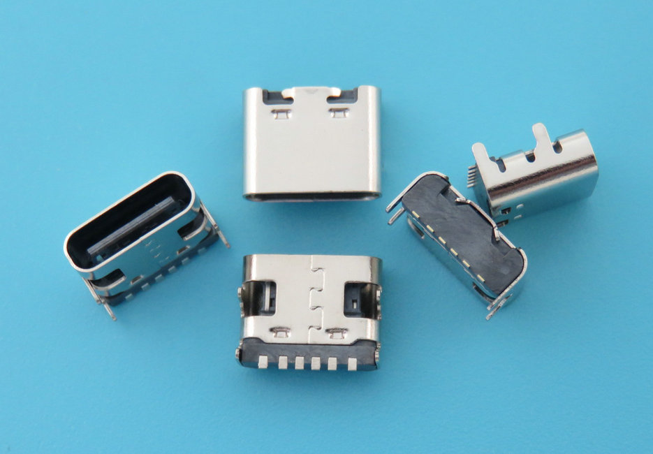 USB TYPE C 母座6P 板上SMT L=6.8 1.0脚